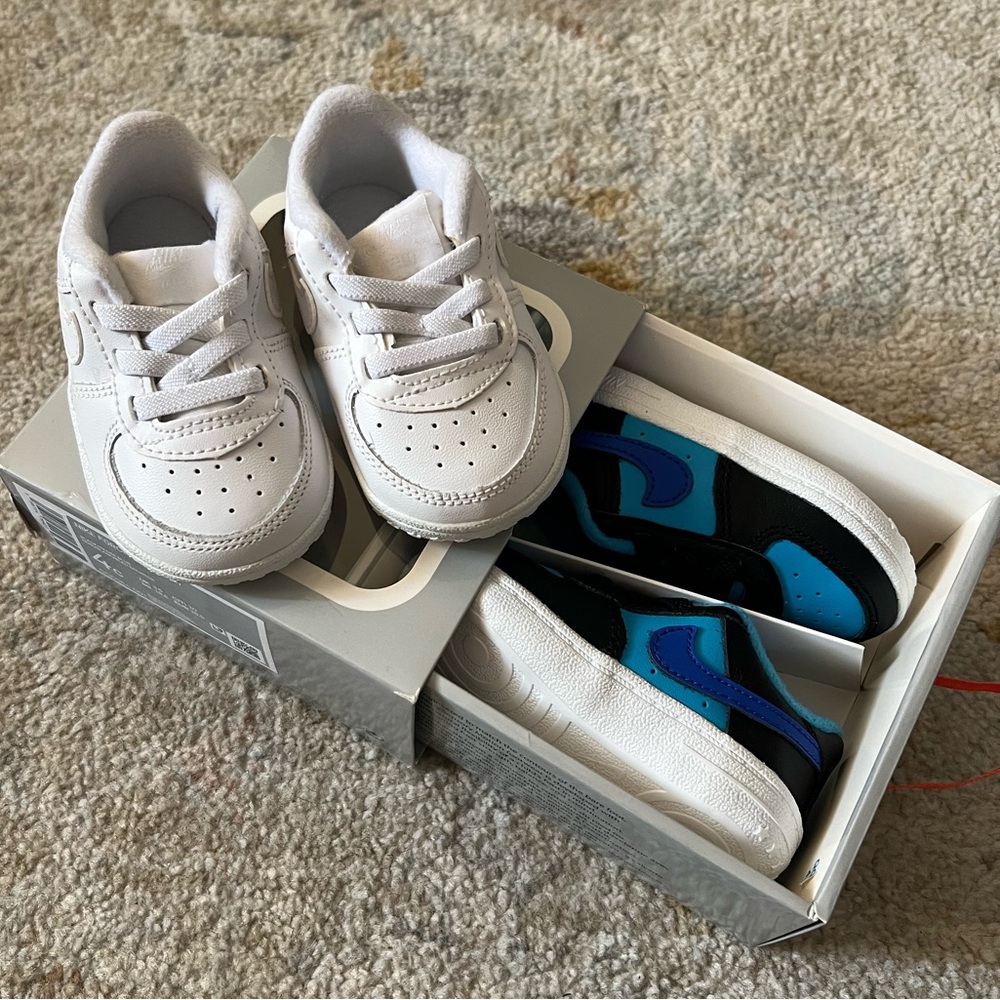 TWO Nike Force 1’s Crib Bootie Sneakers